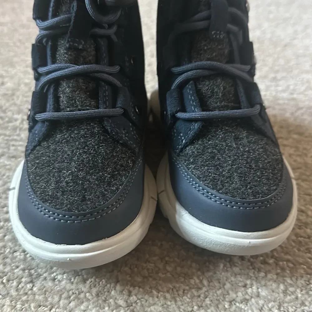 SOREL Kids' Explorer Waterproof Lace-Up Boot Blue India Ink/Moonstone Size 11